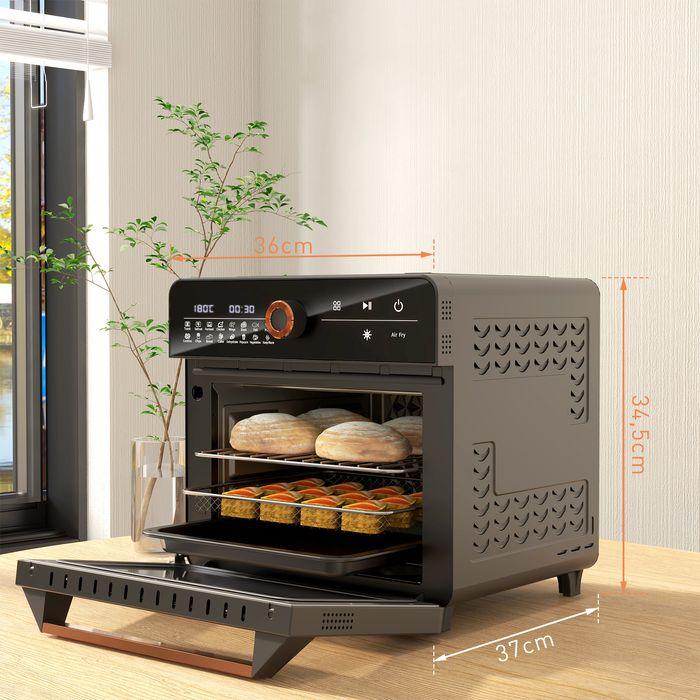Actual product image Swisshandel24 Minibackofen 20L, Mini Ofen, 40-220°C, 17 Modi, Timer, 36x37x34,5cm, Schwarz