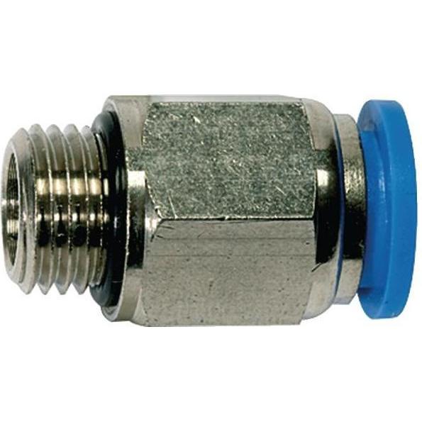 Riegler, Schlauchanschluss + Schlauchverbinder, Gerade Steckverschraubung blaue Serie Aussengewinde G 1/2 Zoll AF 12 mm ...