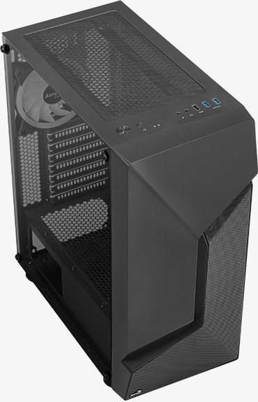 Actual product image AeroCool Scape-G-BK-v2 Midi Tower, Tempered Glass, FRGB (ATX, mATX, Mini-ITX)
