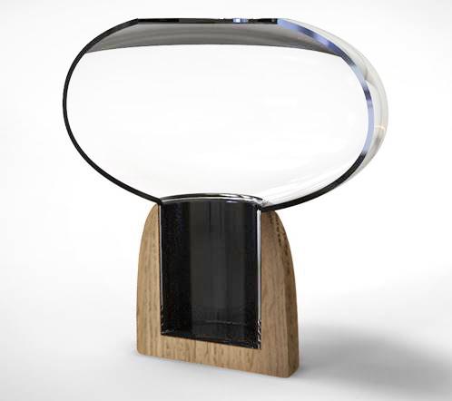 Produktbild ChiCura Porcini Vase Eiche/Clear Glass (1x)