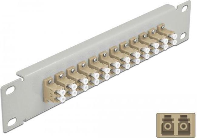 Produktbild Delock 10? LWL Patchpanel 12 Port LC Duplex beige 1 HE grau