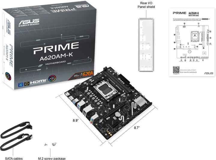 Produktbild ASUS MB PRIME A620AM-K (AM5, AMD A620, mATX)