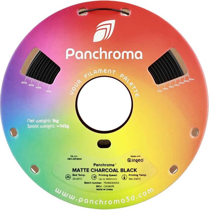 Actual product image Polymaker Panchroma™ PLA Matte (PLA, 1.75 mm, 1000 g, Black)