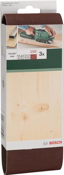 Actual product image Bosch Zubehör 3-piece sanding belt set for belt sander, red quality K = 150 (150)
