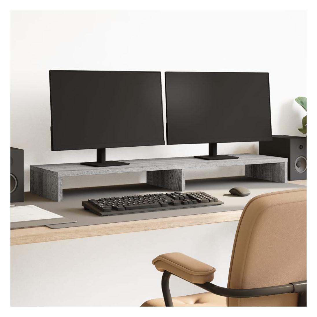VidaXL Lukoianova, Monitor Erhöhung, Grau