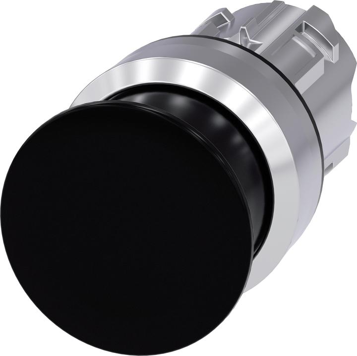 Actual product image Siemens SIRIUS ACT mushroom pushbutton front element metal, high-gloss, black
