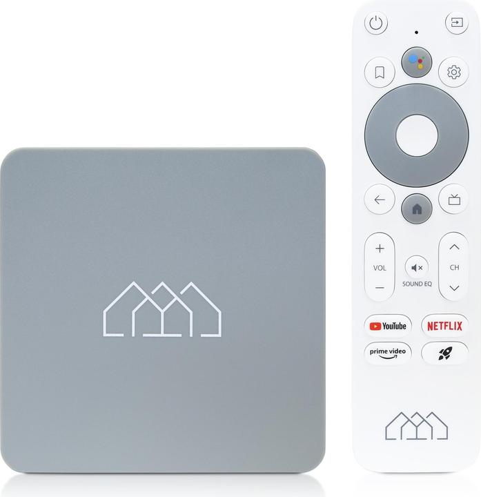 Actual product image Abcom Box HD Android TV media player grey (Full HD, 5GHz WiFi, Bluetooth, voice remote control) (32 GB, Android 11)