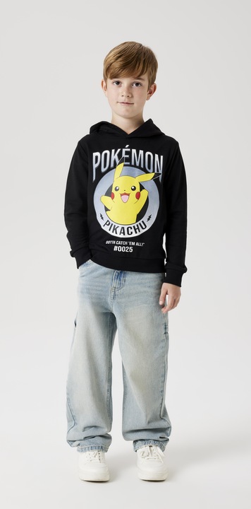 Actual product image Name it Nkmdu Pokemon Nreg Sweat Wh Bru Noos Sky (122)