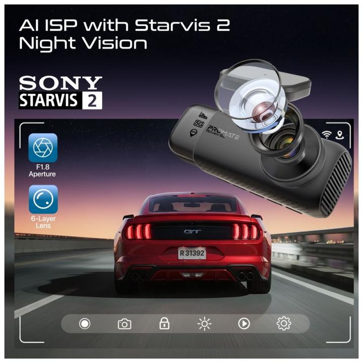 Produktbild ProMate Rovex-S3 4K Ultra HD Dashcam (GPS-Empfänger, WLAN, 4K)