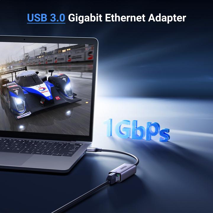Productafbeelding Ugreen Ethernet adapter (USB, USB 3.0, RJ45 Gigabit Ethernet (1x))