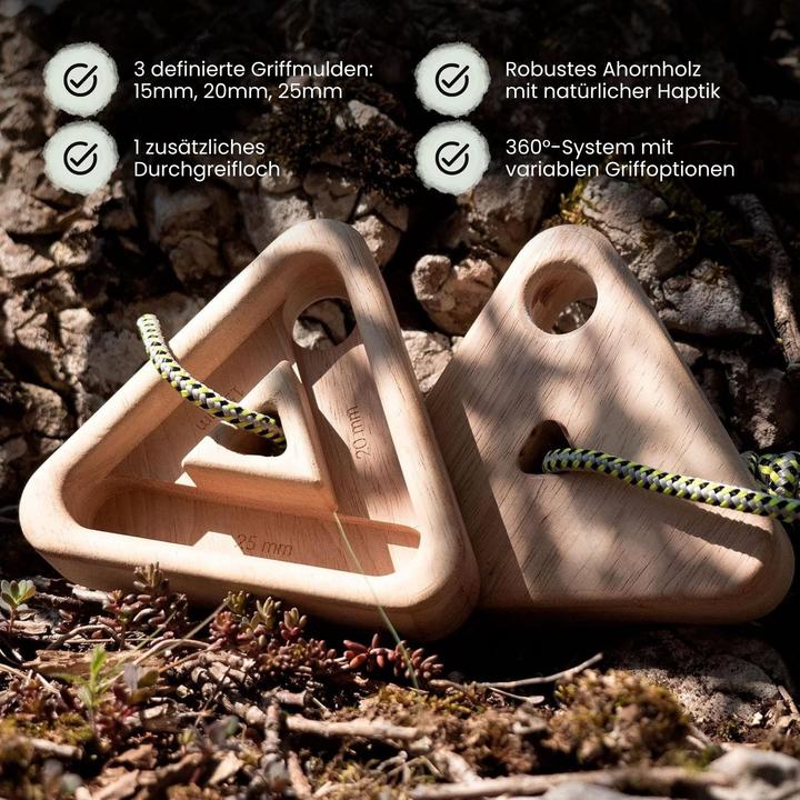 Actual product image Hermex 2er-Set Hangboard Dreieck Kletterzubehör Fingerboard Kletterbrett