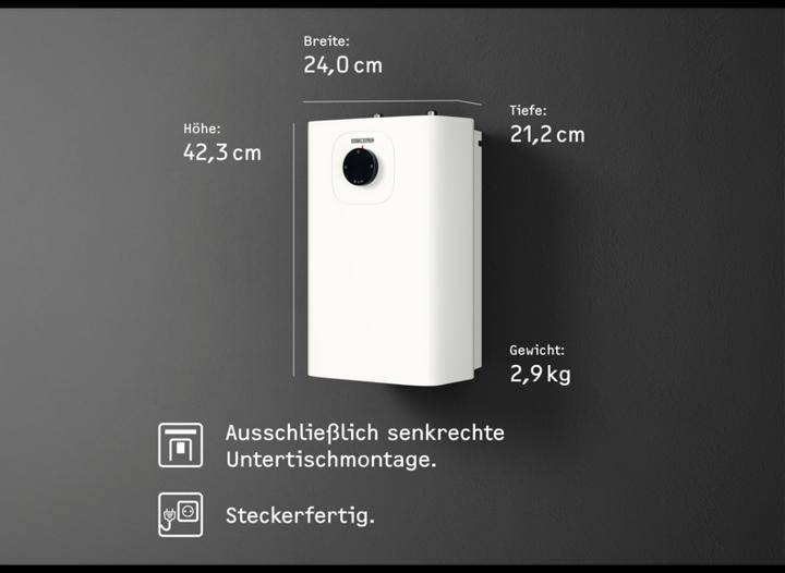 Produktbild Stiebel Eltron UFP 5 Trend Kleinspeicher mit Stecker, thermostop, Untertischboiler 5 l Niederdruck, 2 kW
