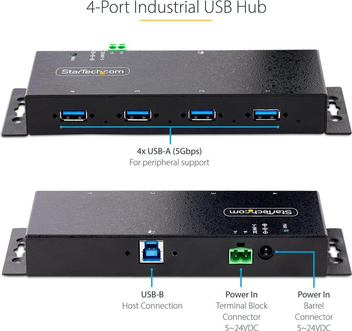Produktbild StarTech INDUSTRIAL USB 3.0 5GBPS HUB (USB-B, 4 Ports)
