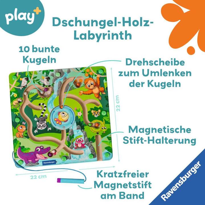 Actual product image Ravensburger Jungle labyrinth (Bulgarian, Czech, Danish, Dutch, English, Estonian, Finnish, French, German, Hungarian, Icelandic, Italian, Japanese, Latvian, Lithuanian, Polish, Portuguese, Romanian, Russian, Slovak, Spanish, Swedish, Turkish, 1.50 - 4 years)