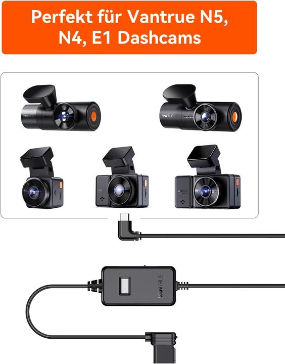 Actual product image Vantrue USB C OBD Hardwire für Dashcam