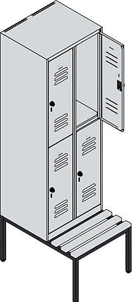 Actual product image C+P Double-decker locker Classic PLUS bench seat (60 cm, 212 cm)
