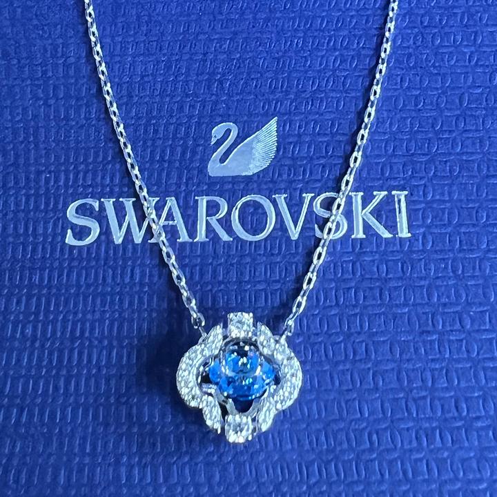 Actual product image Swarovski Sparkling Dance Necklace Blue (Swarovski Metal)
