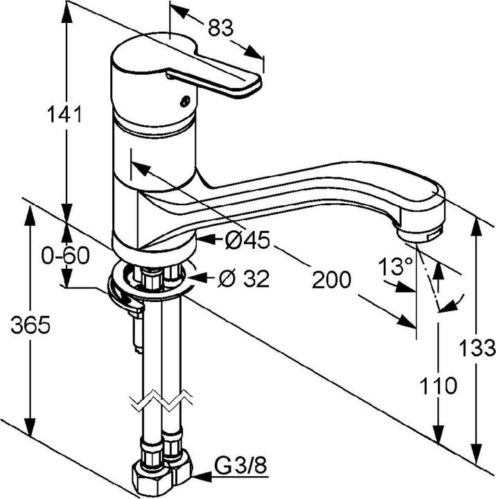 Actual product image Kludi Single-lever sink mixer LOGO NEO DN 15 chrome