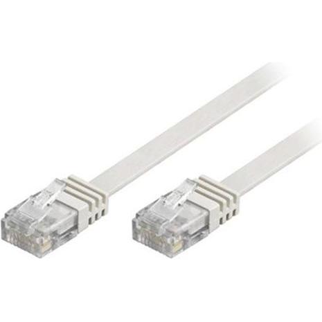 Deltaco Kbl TP-kabel CAT6 U/UTP 20m flat vit (U/UTP, CAT6, 20 m), Netzwerkkabel
