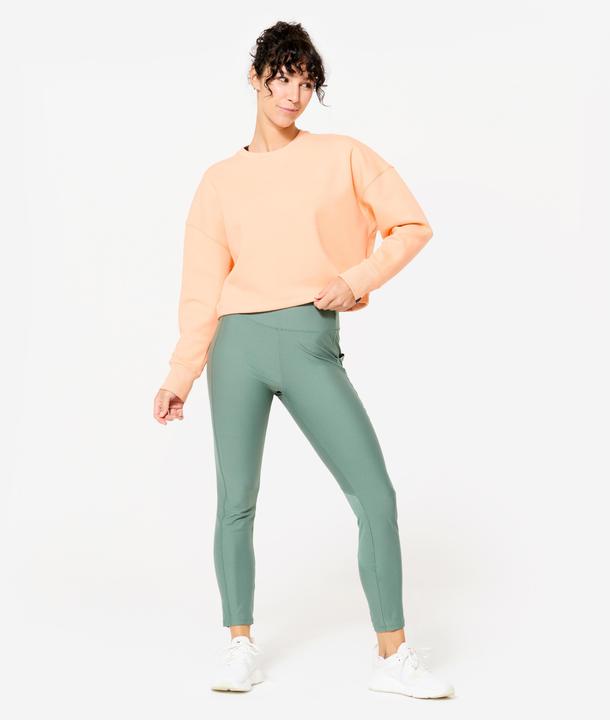 Produktbild Domyos Sweatshirt Crop Damen bequem dehnbar - pfirsich/orange (XXL)