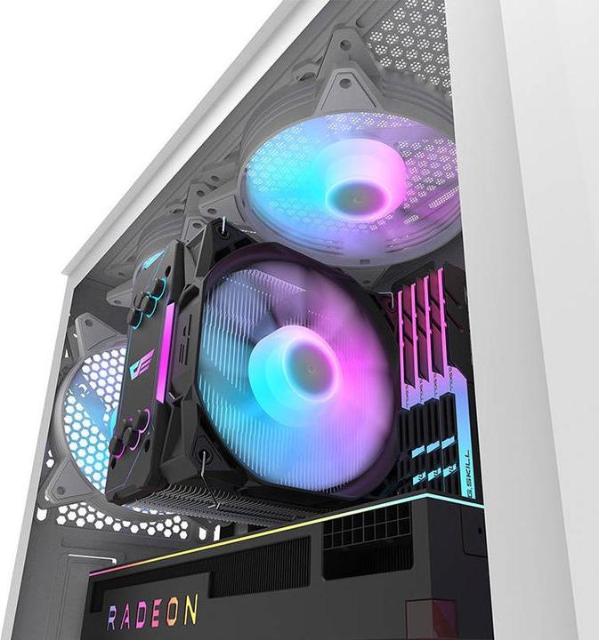 Actual product image Darkflash Tech Computer Case DK352 Plus with 4 fans (Black & White) (ITX, E-ATX, ATX)