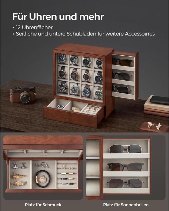 Immagine prodotto Songmics Uhrenbox, 12 Fächer