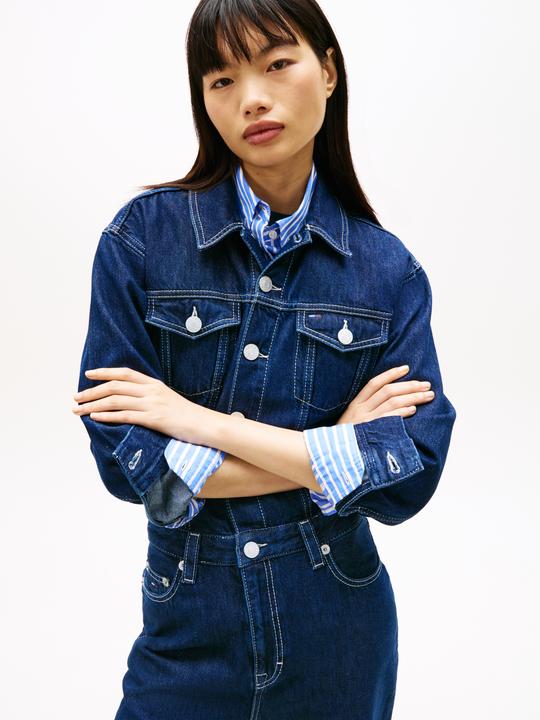 Produktbild Tommy Jeans Flag Embroidery Collared Denim Jumpsuit (M)