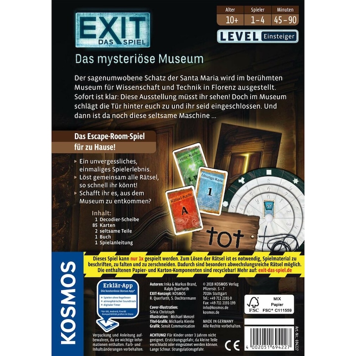 Actual product image Kosmos Exit - The mysterious museum (German)