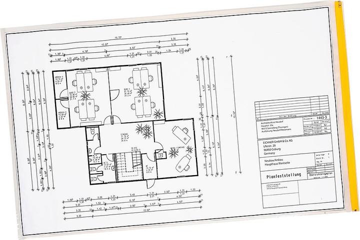 Image du produit Eichner 10 pochettes de protection de bâche A4 transparentes/jaunes (10 pcs)