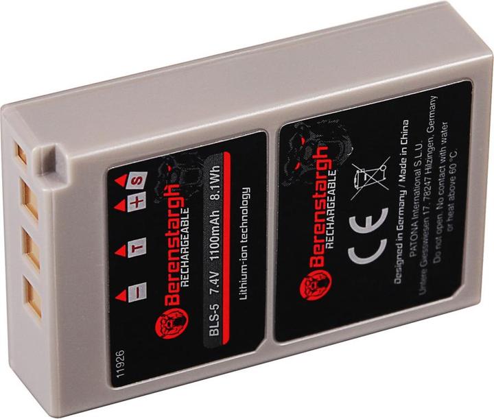 Productafbeelding Berenstargh Akku f. Olympus PS-BLS-5 PEN EP3 E-P3 EPL2 E-PL2 EPL3 E-PL3 EPM1 E-PM1m (Batterij van de camera)