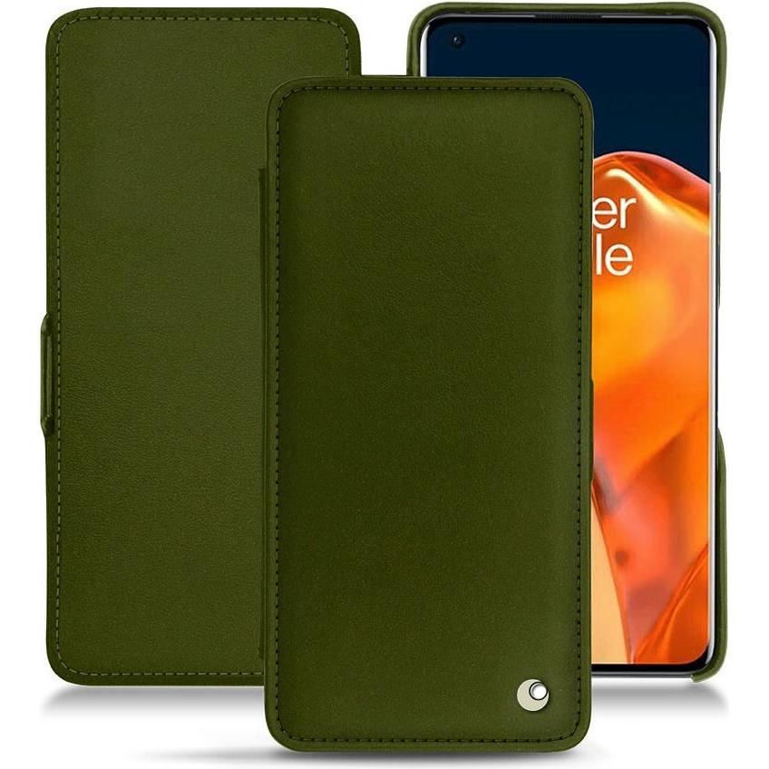 Noreve Lederschutzhülle horizontal (OnePlus 9 Pro), Smartphone Hülle, Grün
