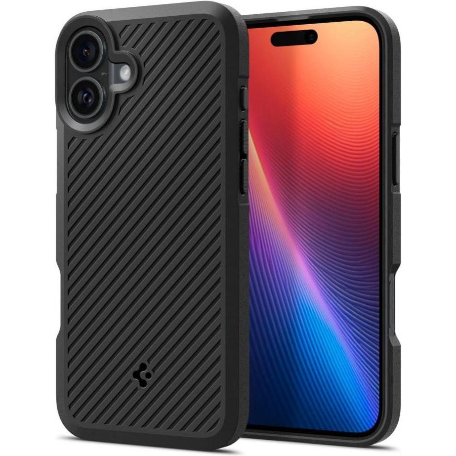 Spigen Core Armor iPhone 16 czarny/matte black ACS08220 (Apple iPhone 16), Smartphone Hülle, Schwarz