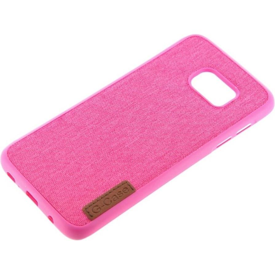 Thumbnail - OEM Textile Silikon Case für Samsung S7 Edge pink (Samsung Galaxy S7 Edge), Smartphone Hülle, Pink