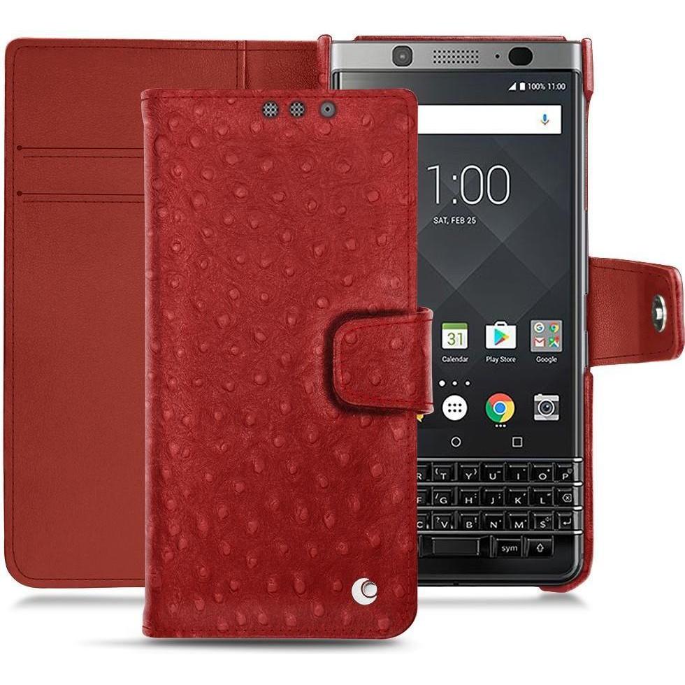 Thumbnail - Noreve Lederschutzhülle Wallet (Blackberry KEYone), Smartphone Hülle, Rot
