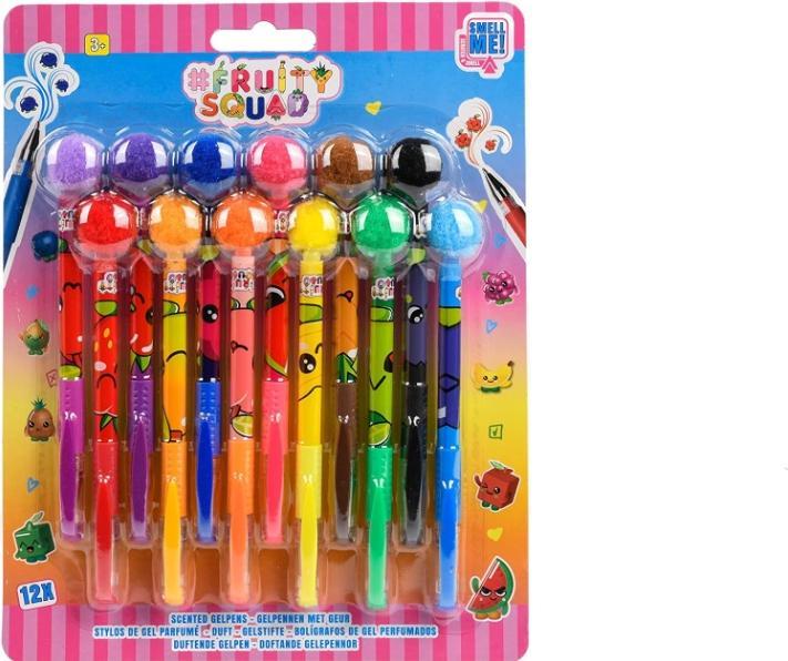 Productafbeelding Canenco Fruity Squad PomPom gelpennen met geurstof (Veelkleurig, 12 x)