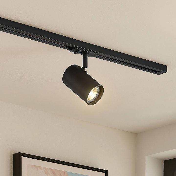Produktbild Lindby Ties LED-Schienenstrahler, 1-Phasen schwarz (350 lm, GU10)