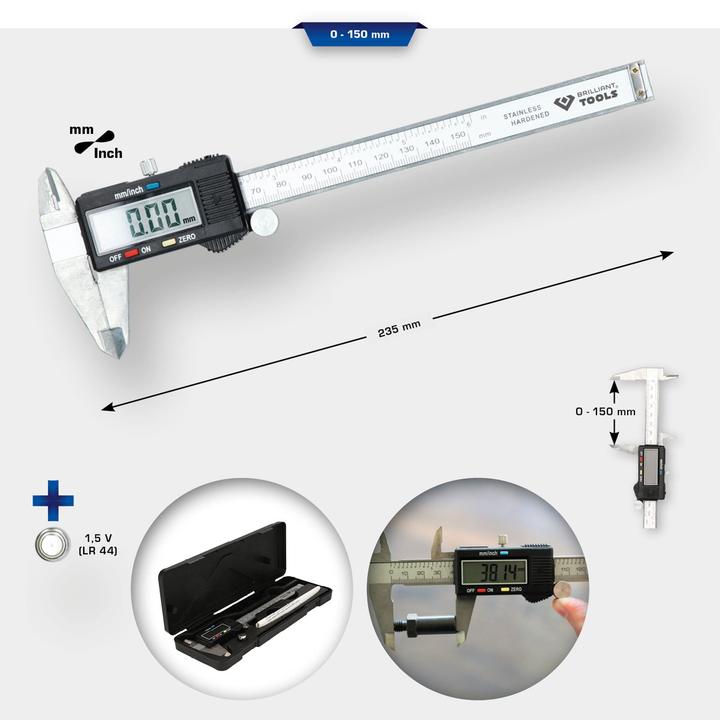 Actual product image Brilliant Tools digital calliper gauge (23.50 cm)