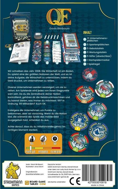 Actual product image Strohmann Games STRD0012 - Q.E., card game, for 3-5 players, from 10 years (DE edition) (German, 3 - 5 Players)