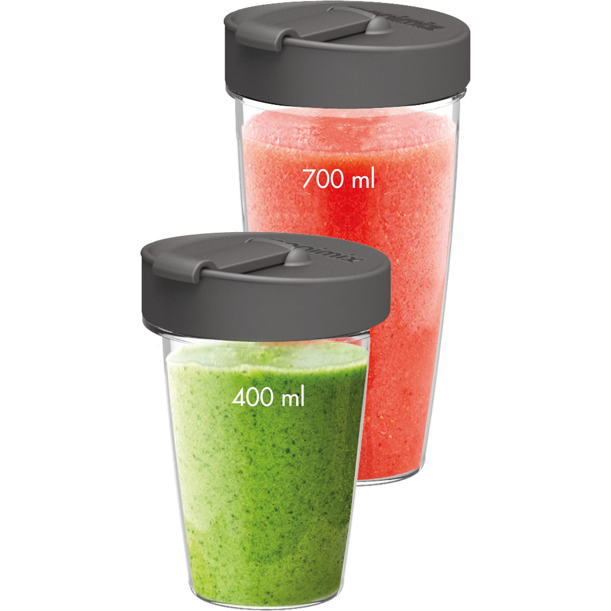 Magimix Blendercups 2 Stück für Blender, Zubehör Mixen + Schneiden, Schwarz