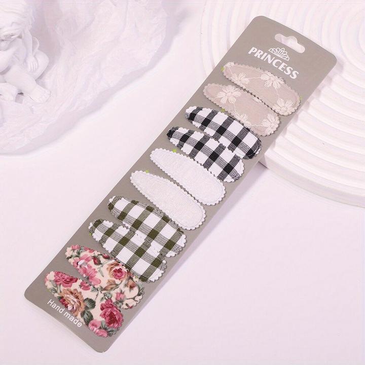 Actual product image Activity Board 10 Stück Baby gestreifte karierte florale Haarspangen, dekorativer Haarschmuck (10 pcs.)