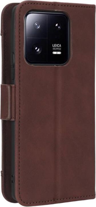 Actual product image Cover-Discount Xiaomi 13 - Case with many card slots brown (Xiaomi 13)