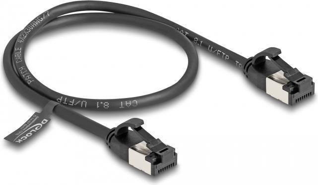 Immagine prodotto Delock Cavo RJ45 da spina a spina Cat.8.1 flessibile 0,5 m nero (U/FTP, CAT8.1, 0.50 m)