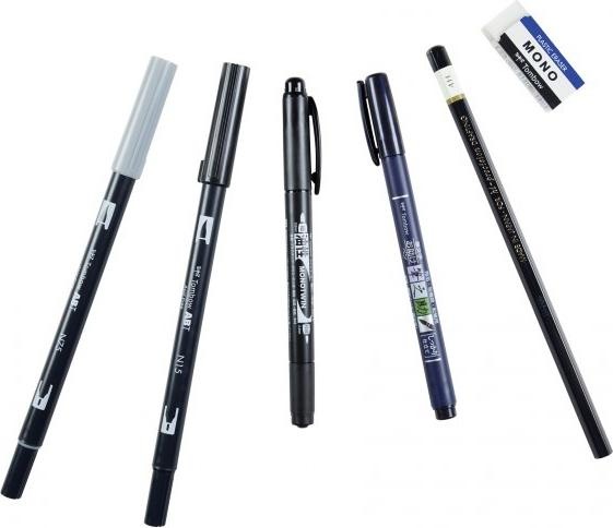 Produktbild Tombow Lettering-Set für Einsteiger (Schwarz, 6 x)