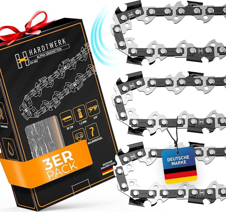 Actual product image Hardtwerk Sägekette 3/8" 1.1 mm für 35 cm Schwert 3er Pack (Chainsaw, Chainsaw Sword)