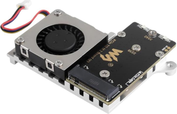 Produktbild WaveShare PCIe auf M.2 SSD Adapter mit Kühler (E) für Raspberry Pi 5