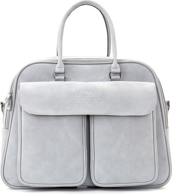 Bizzi Growin POD Baby Travel Crib Changing Bag - Vegan Leather - Whisper Grey