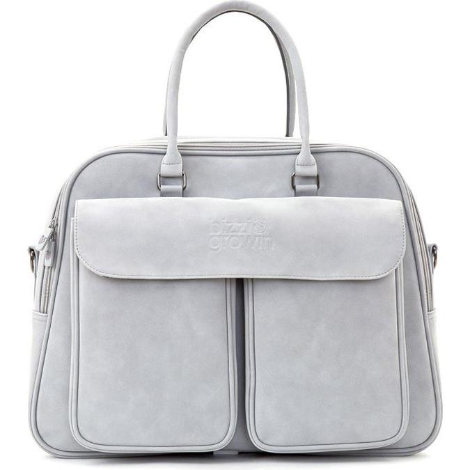 Bizzi Growin POD Baby Travel Crib Changing Bag - Vegan Leather - Whisper Grey