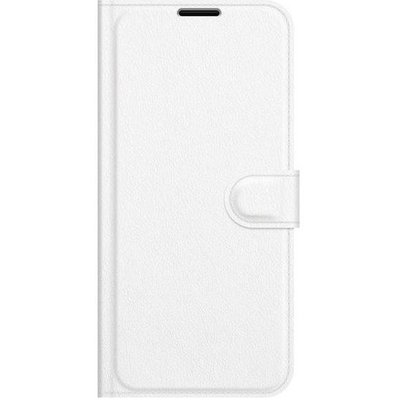 MU Classic Litchi Leder Bookcover Series (Huawei P50 Pro), Smartphone Hülle, Weiss