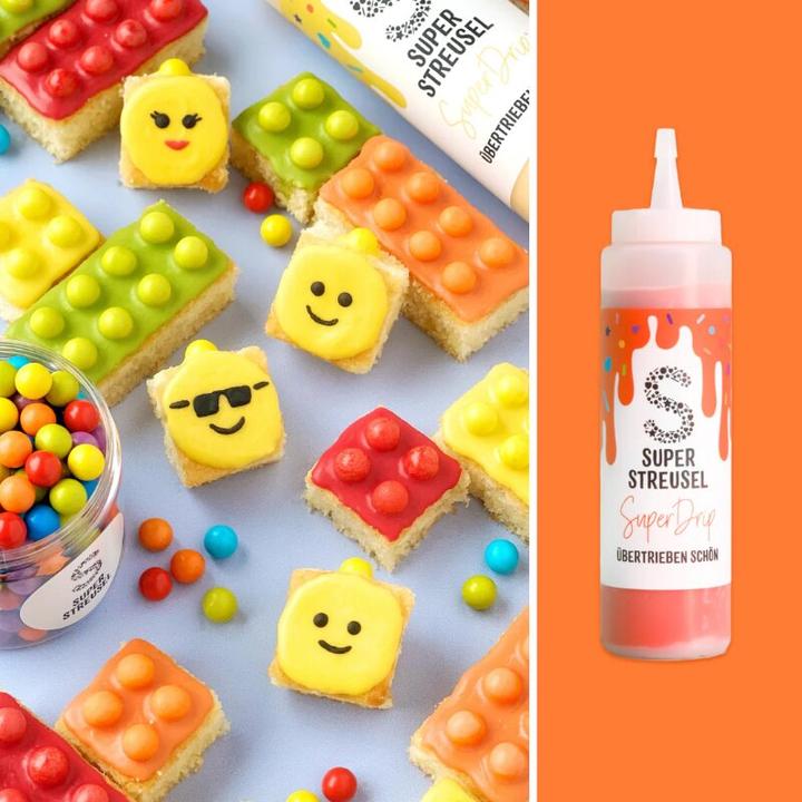 Actual product image Super Streusel Drip Cake Glasur Orange