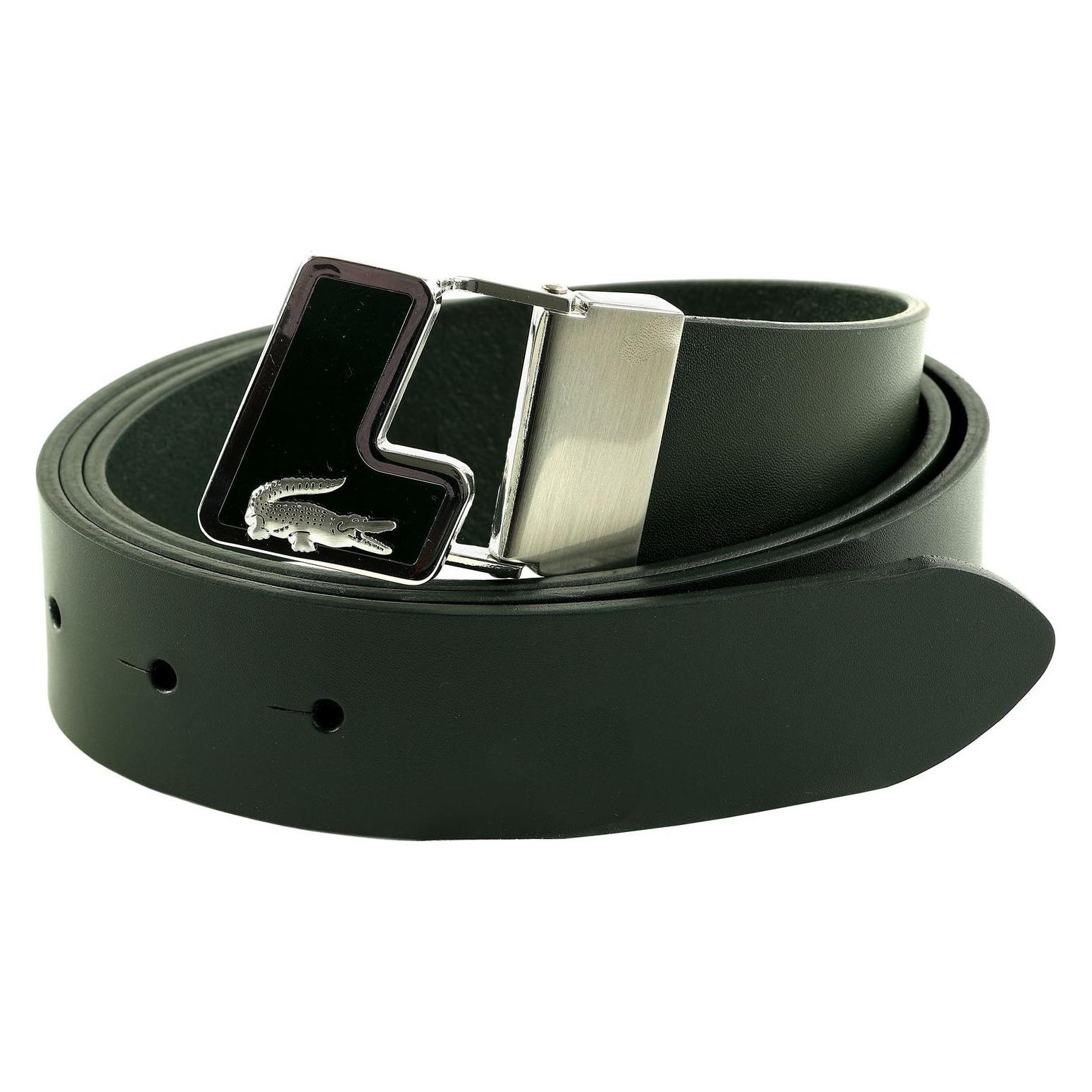 Lacoste, Herren, Gürtel, Plain Leather Belt, Grün